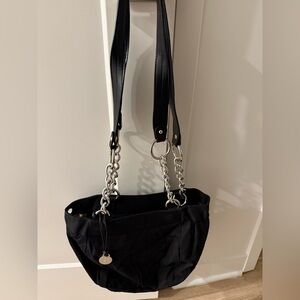 Miche Black Tote Bag with Silver Accents